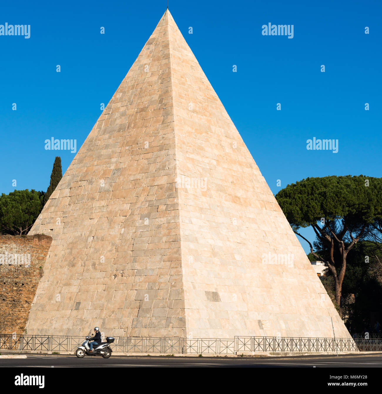 The Pyramid of Cestius is an ancient pyramid in Rome, Italy, near the ...