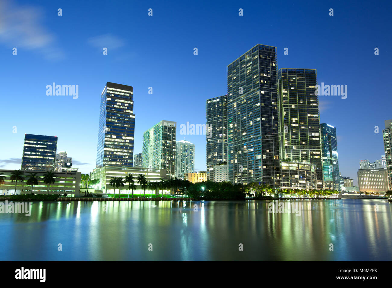Downtown and Brickell district, Miami, Florida, USA Stock Photo
