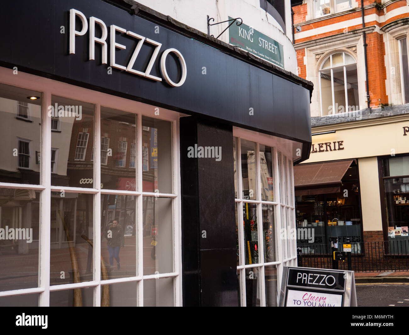 Prezzo Italian Style Restaurant, Reading, Berkshire, England. UK, GB. Stock Photo