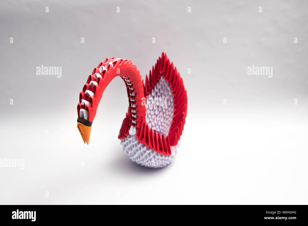 3d Origami Swan Bird Red Stock Photo 176252736 Alamy