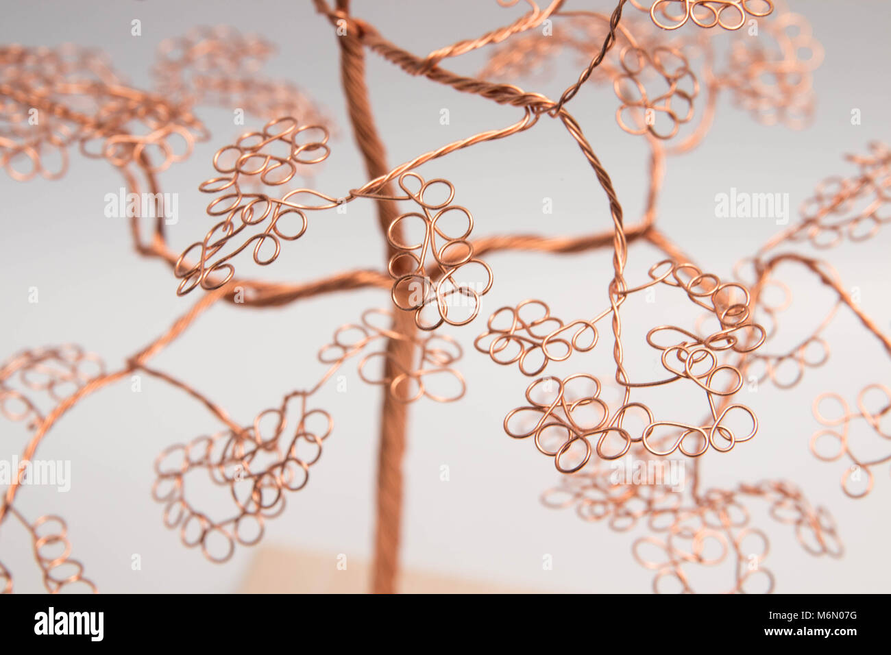 Wire Copper Metal Orange Tree Art Sculpture Stock Photo Alamy