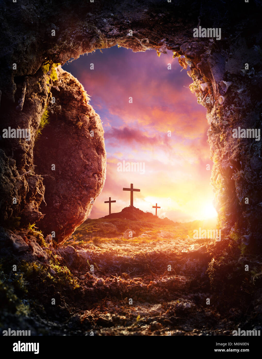 The resurrection of jesus' tomb hi-res stock photography and ...
