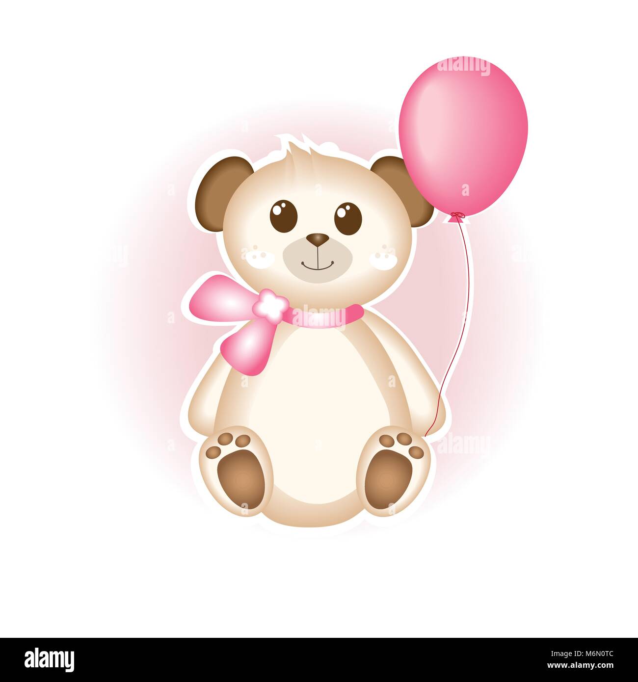 Teddy Bear and balloon vector illustration Stock Vector Image & Art - Alamy