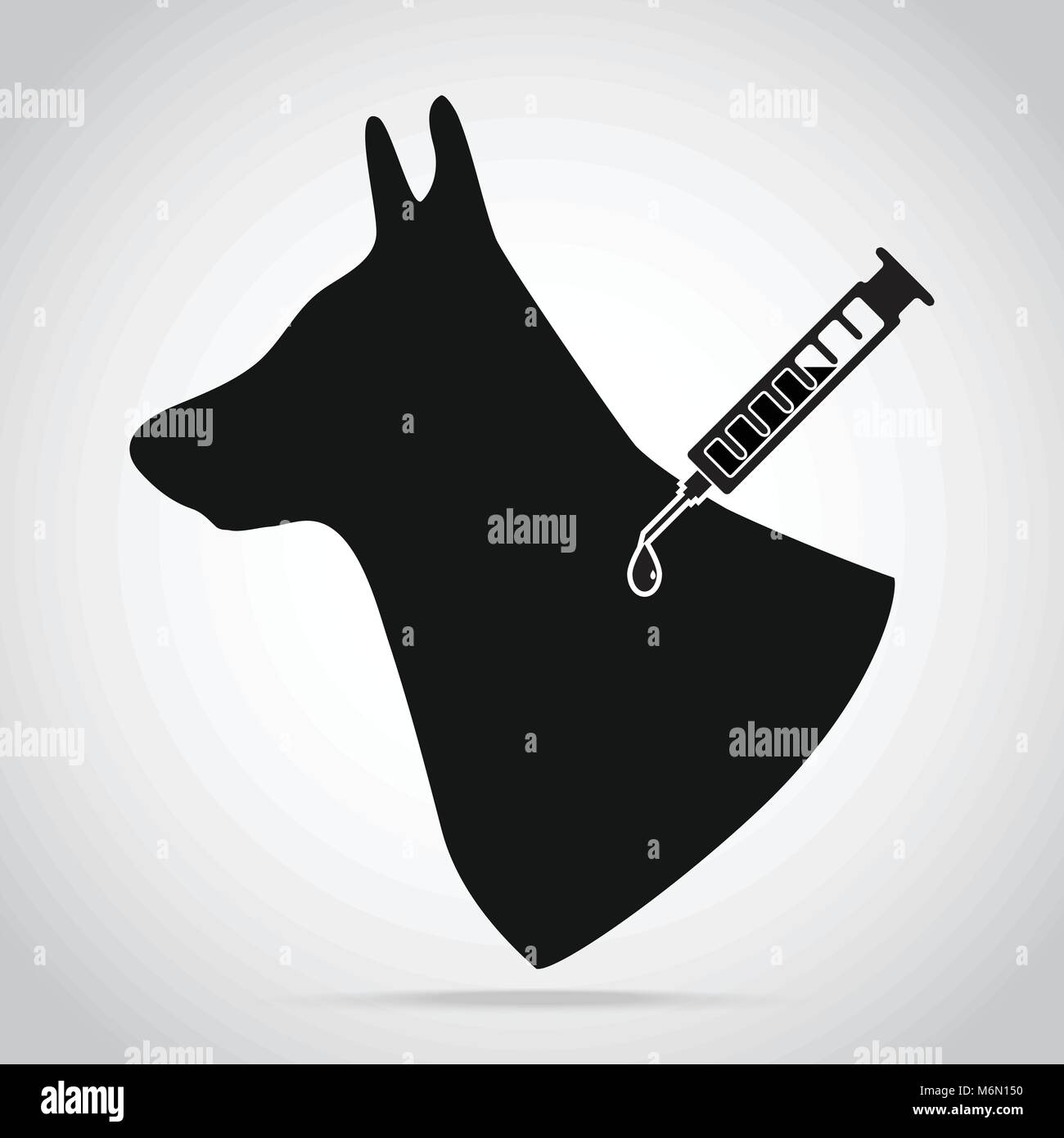 Dog vaccine to prevent illness icon, medical concept Stock Vector