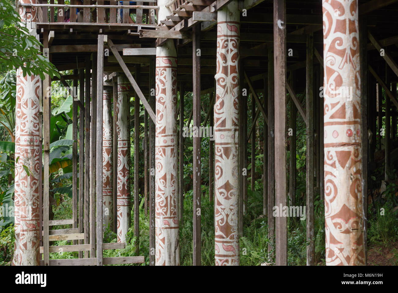 Orang Ulu Tallhouse, Sarawak Cultural Village, Boreneo, Malaysia Stock Photo