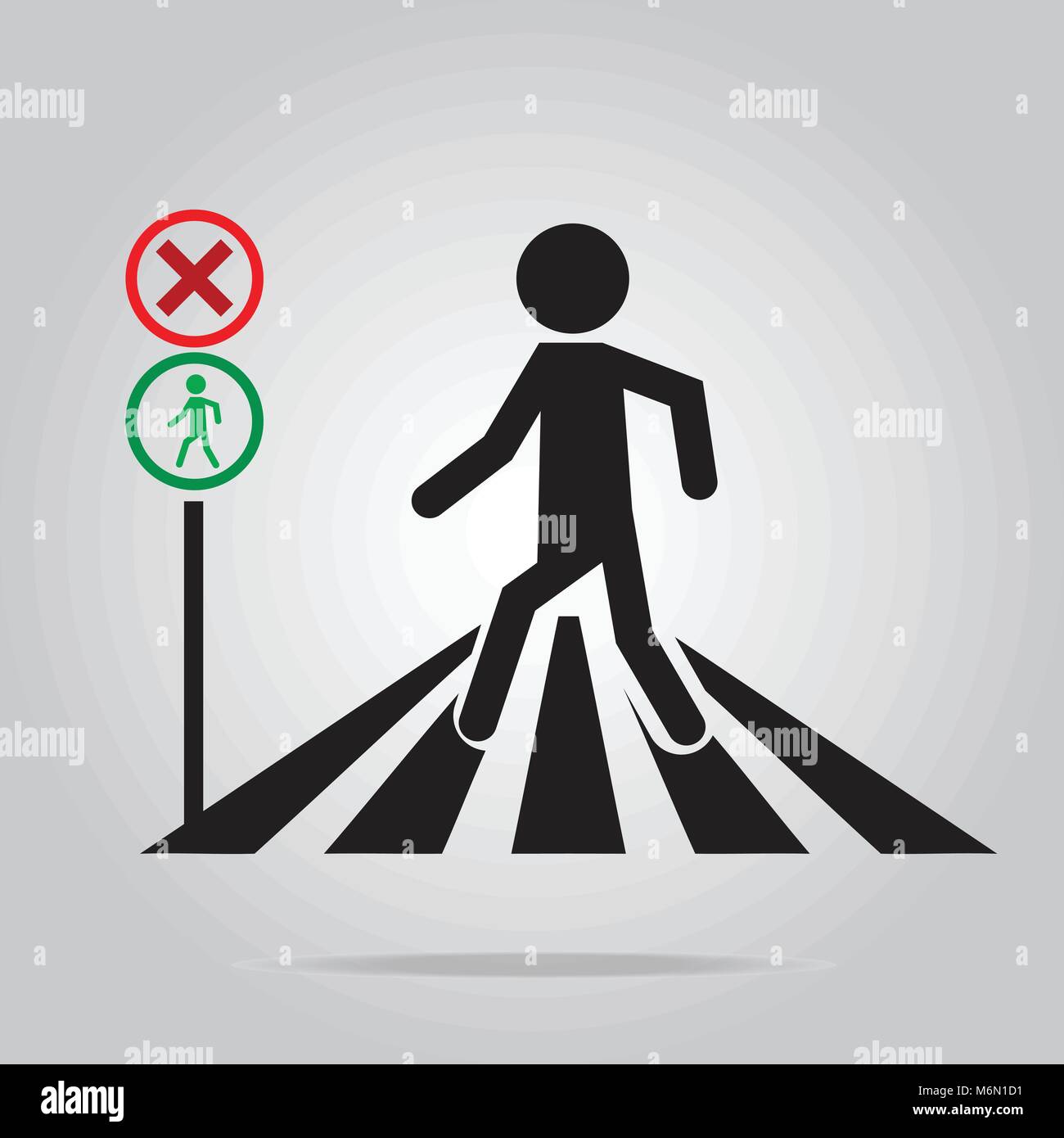 pedestrian crossing sign, school road sign vector illustration Stock