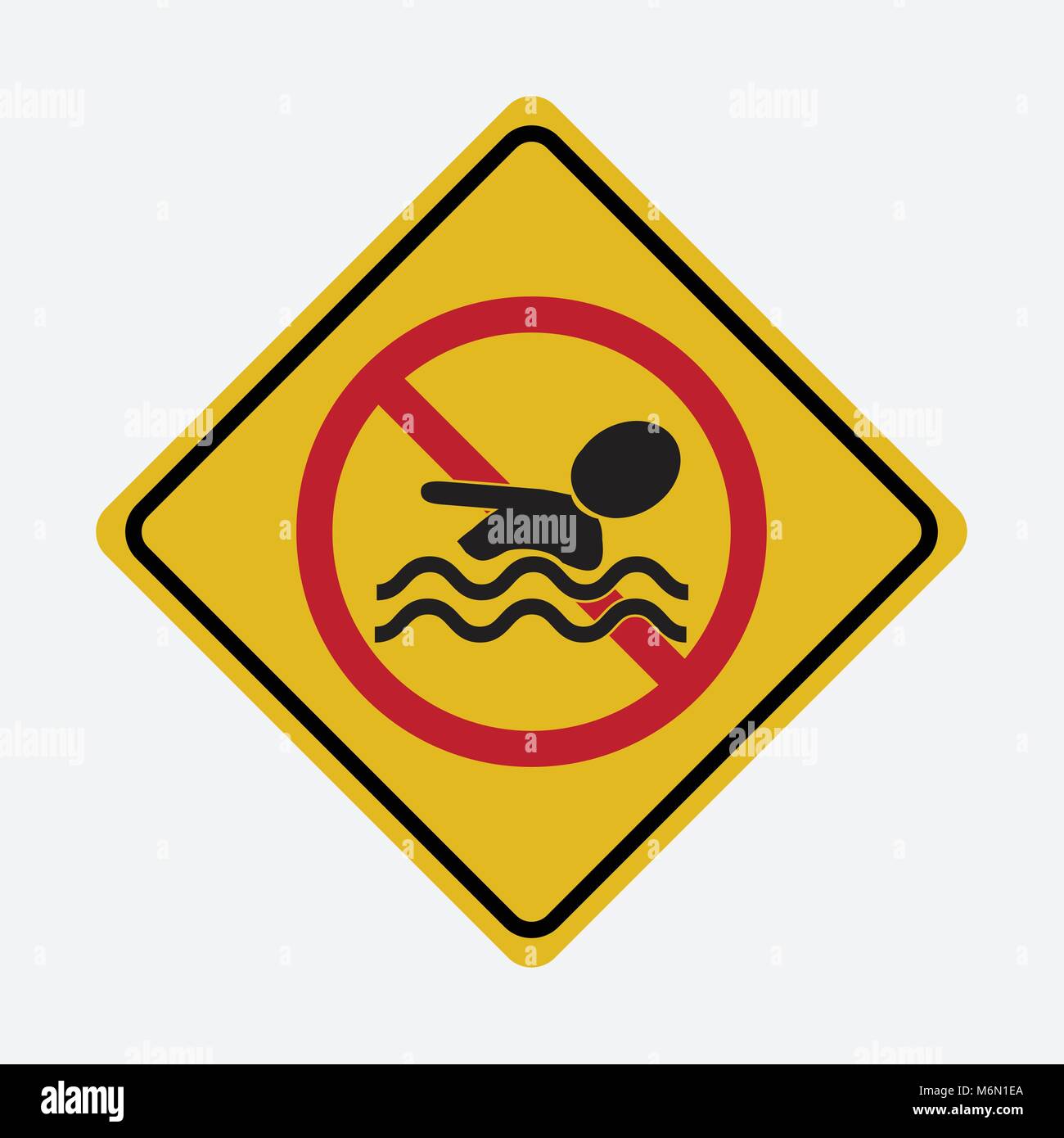 No swimming warning signs vector hires stock photography and images