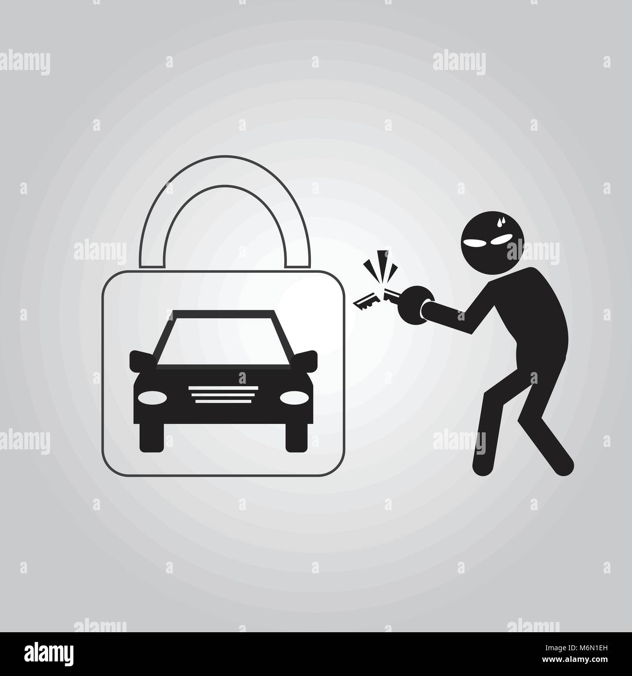 Car protection to stealing symbol, vector illustration Stock Vector