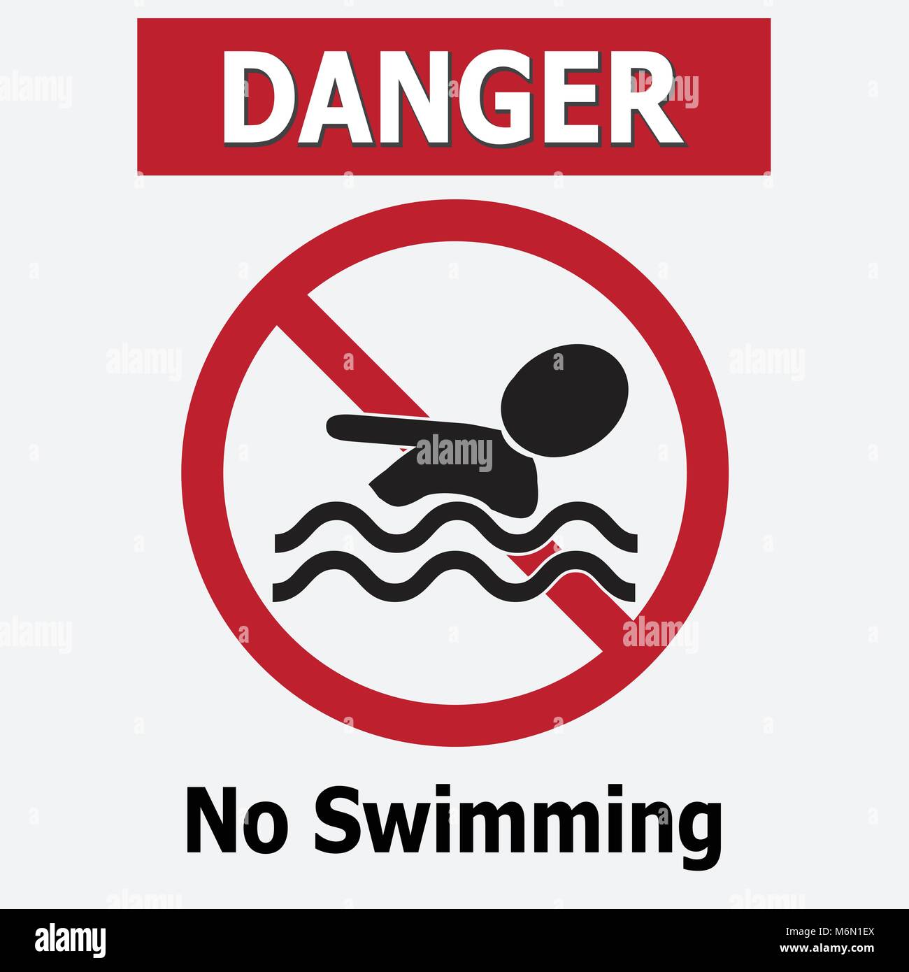No swimming warning signs vector hires stock photography and images
