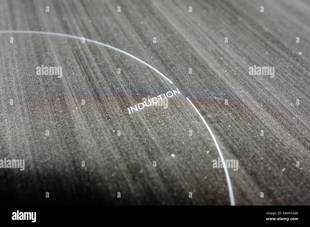 The top of a dusty induction hob Stock Photo