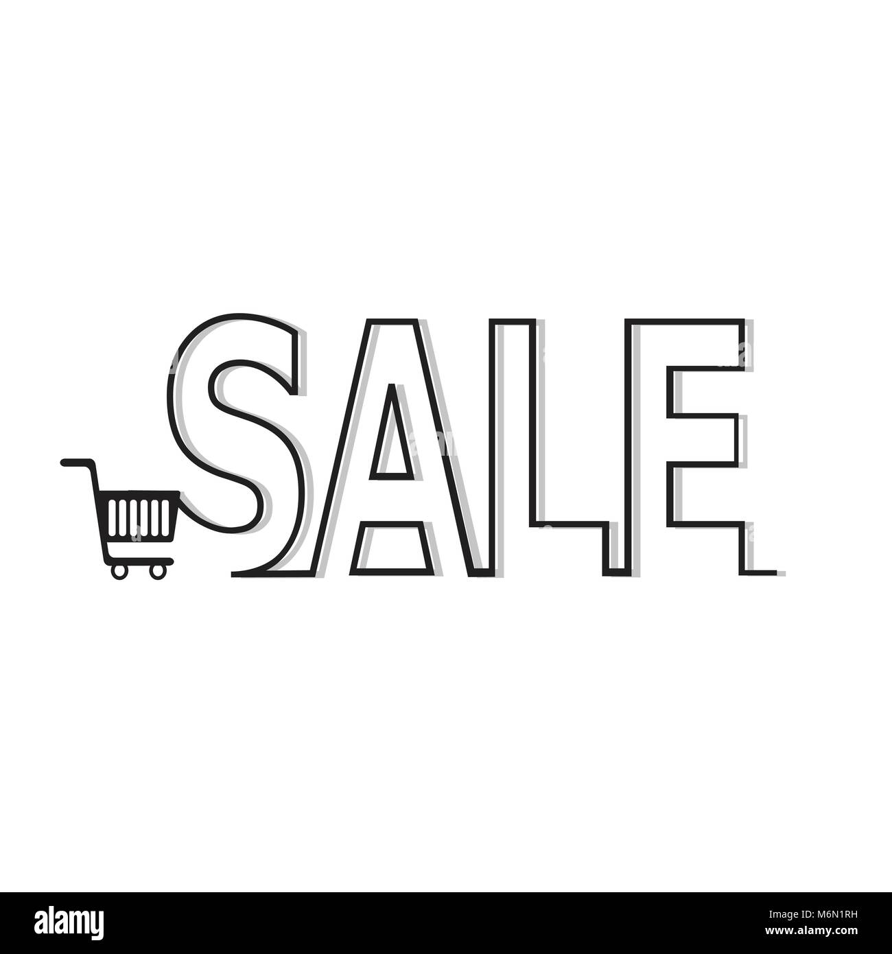 Shopping Cart and line text vector illustration Stock Vector