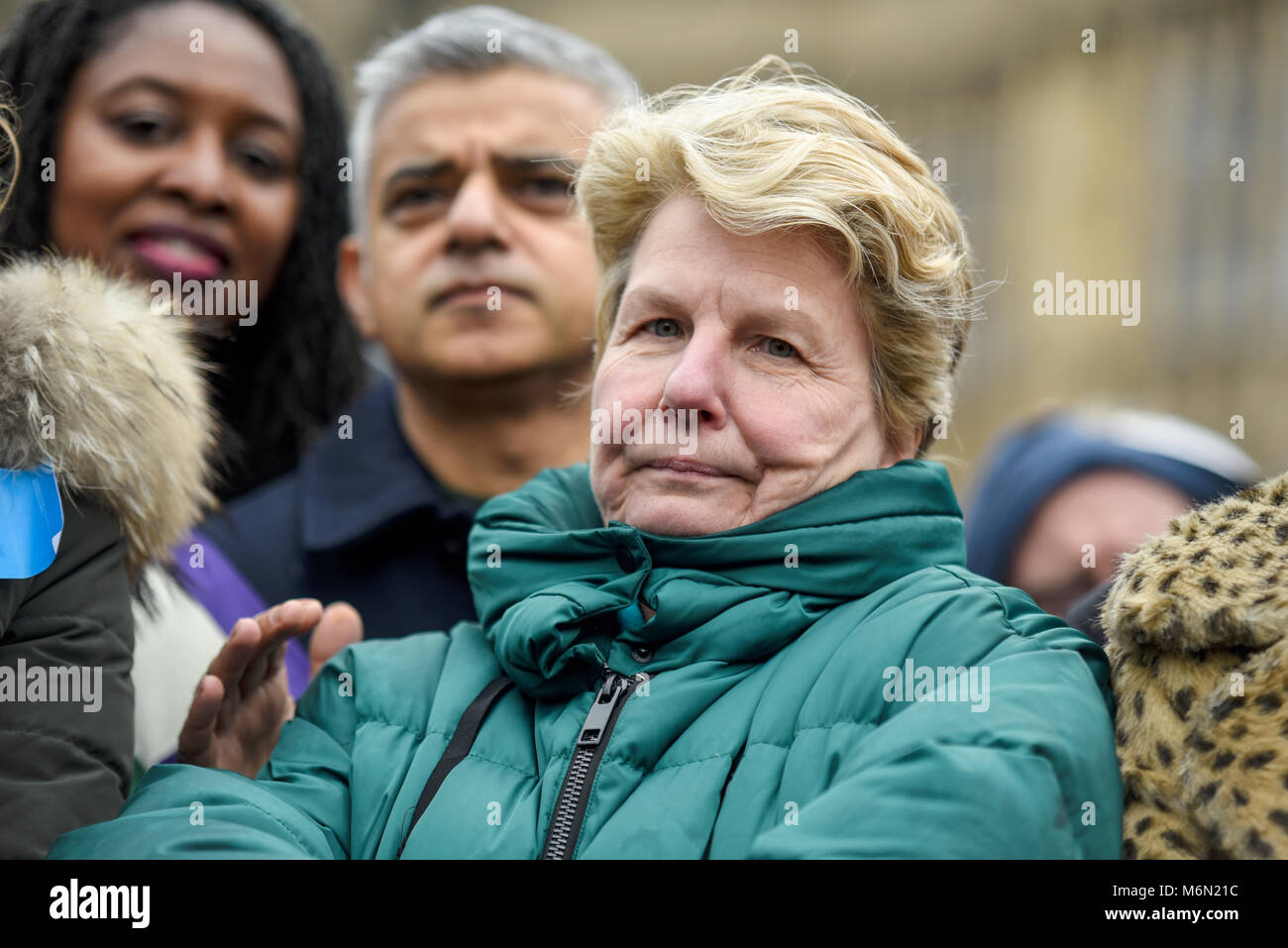 Sandi Toksvig at the March 4 Women equality protest organised by Care International in London Stock Photo