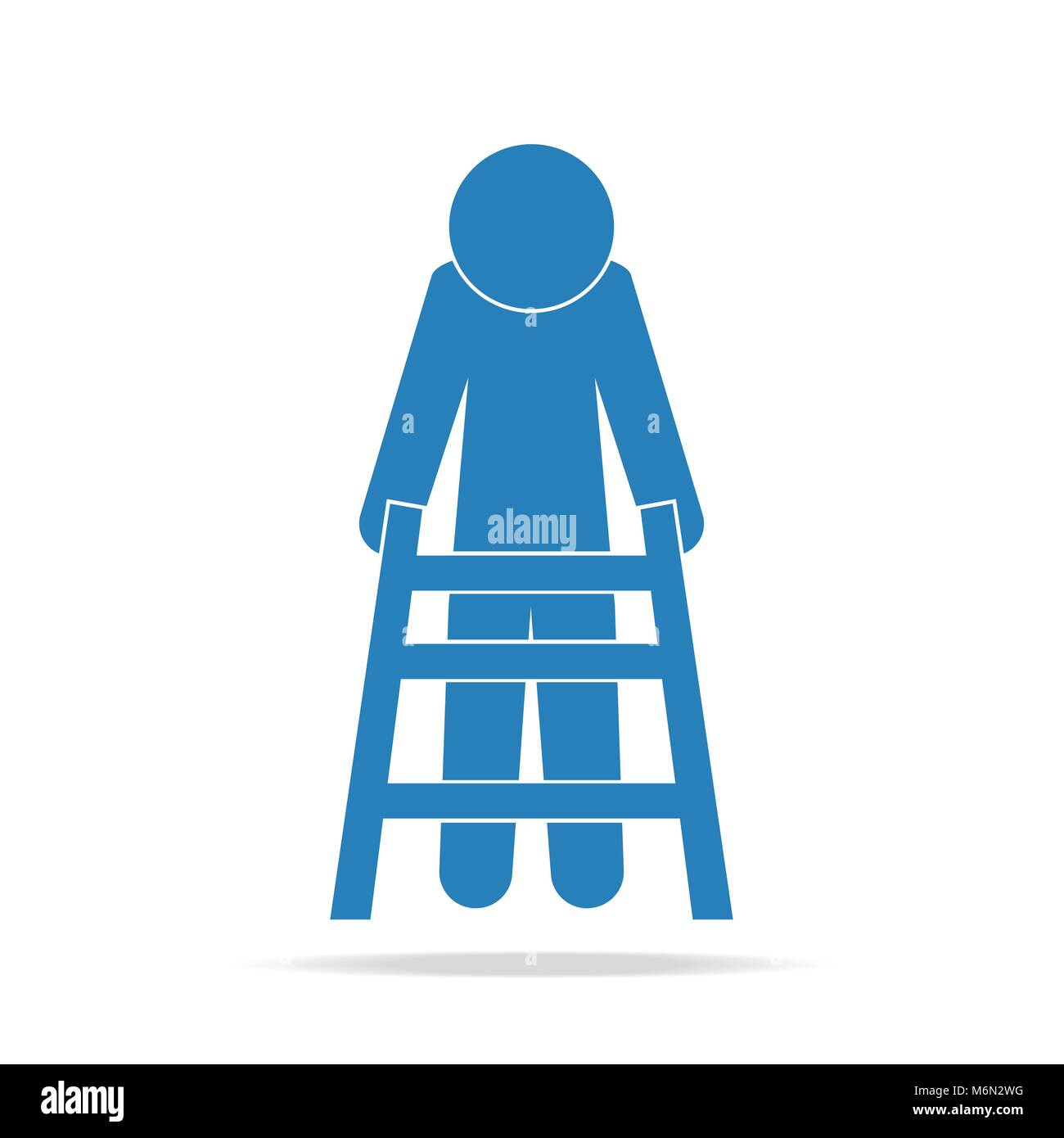 Elderly man and walker sign, icon vector illustration Stock Vector