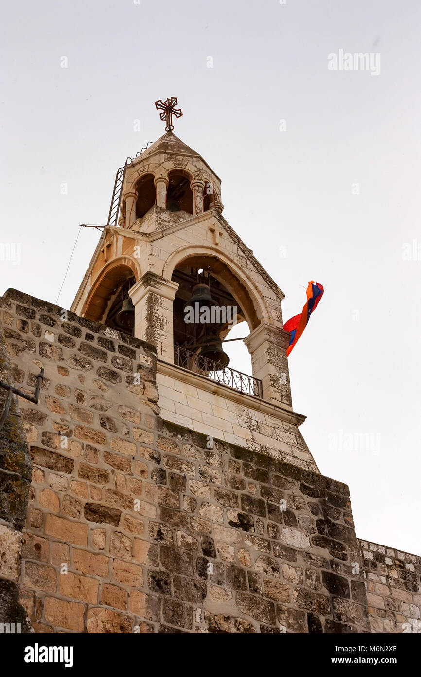 Bell tower of Church Of The Nativity in Israel Stock Photo - Alamy