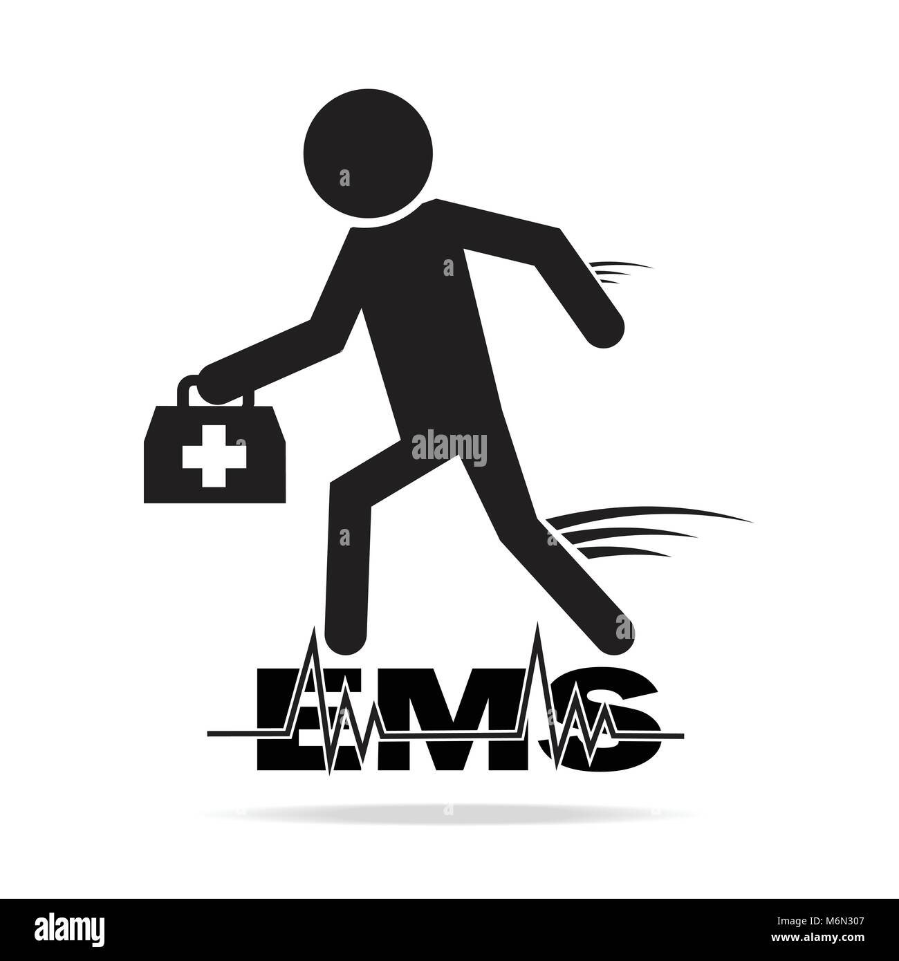 Emergency medical services concept, Rescue icon vector illustration ...