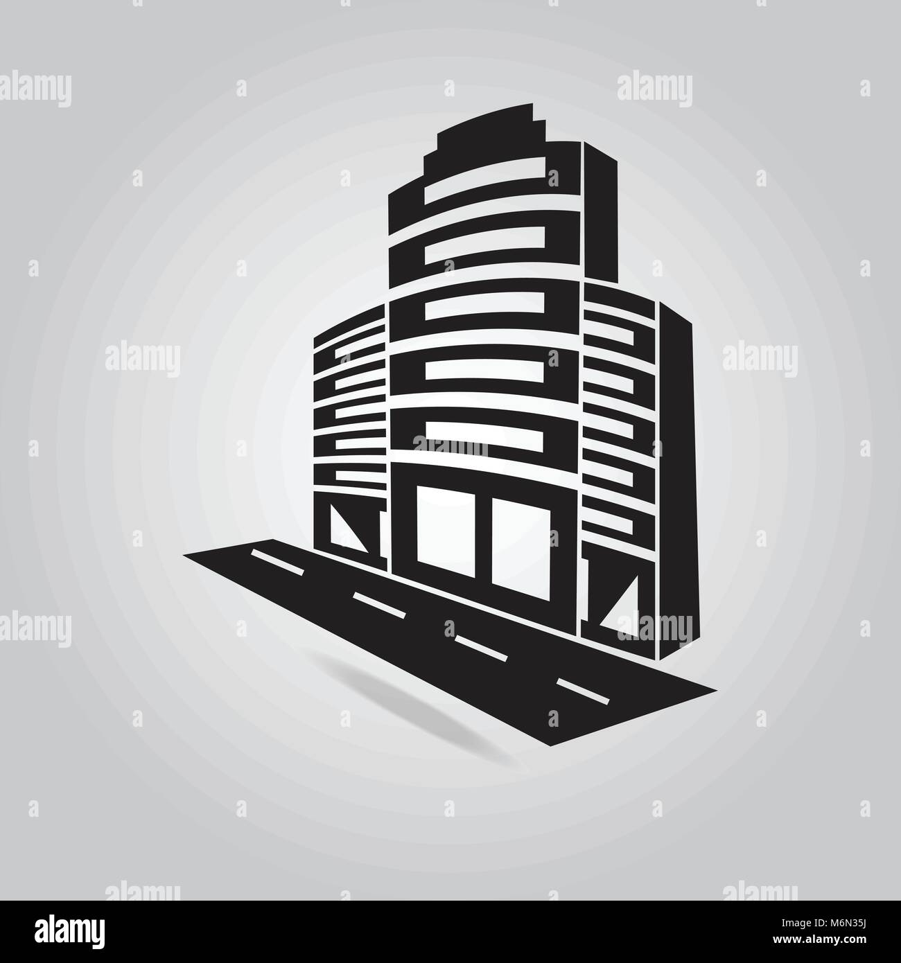 Office Building and the road icon vector illustration Stock Vector ...