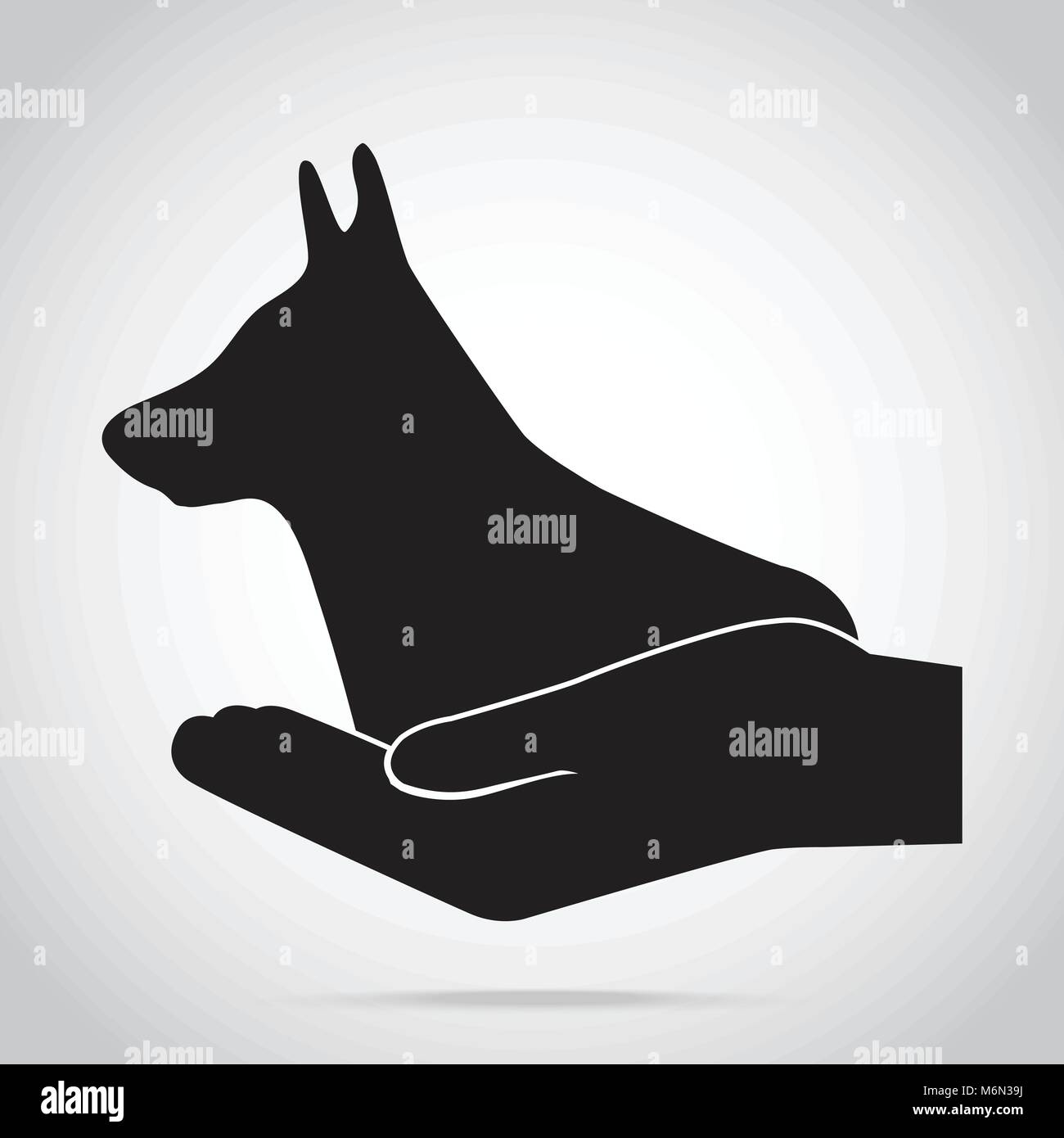 Dog and hand icon. Protection, care and help concept Stock Vector Image ...
