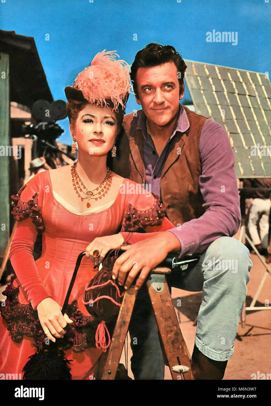 GUNSMOKE  1955-1975 American CBS TV series with James Arness as Matt Dillon and Amanda Blake as Kitty Stock Photo