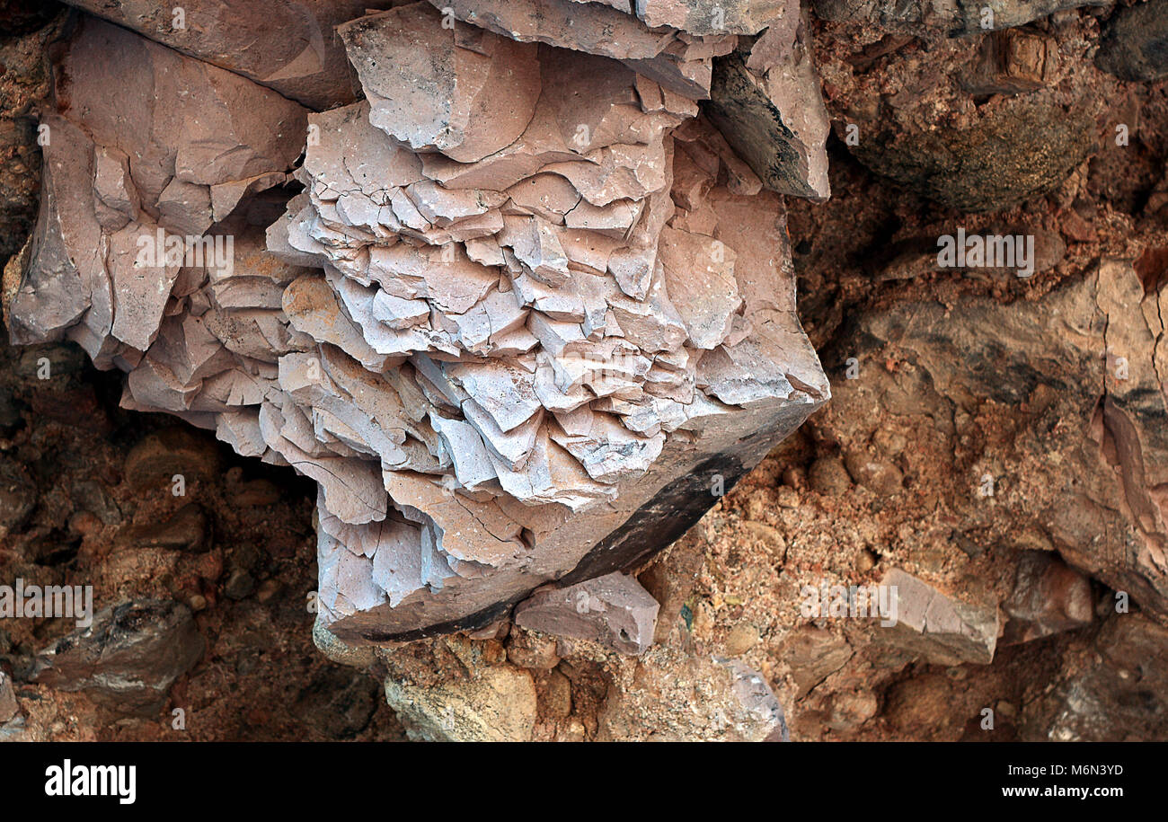 A colorful formations of rocks stacked over the hundreds of years. Stock Photo