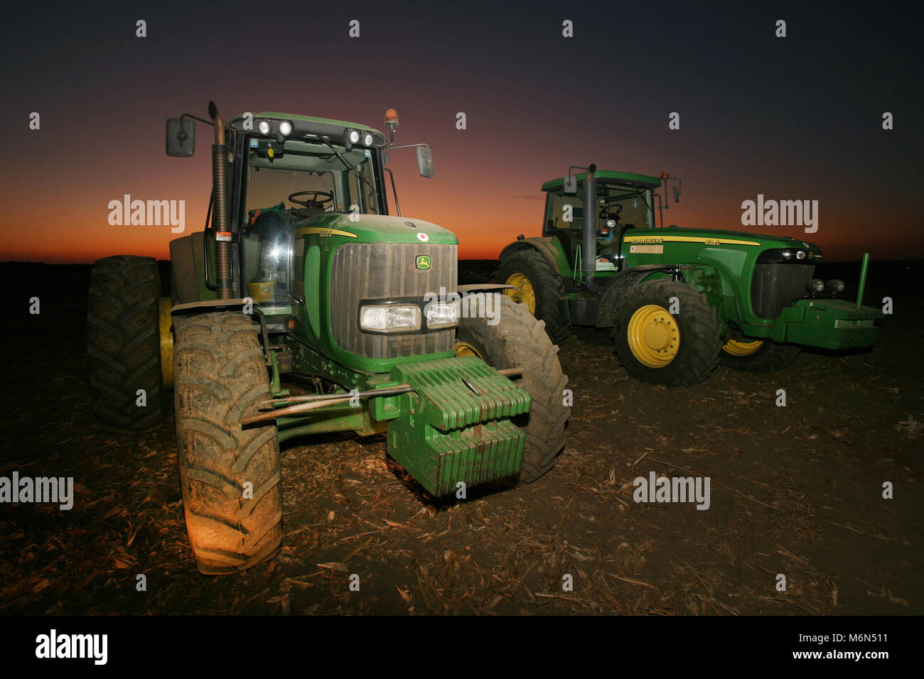 John Deere Tractor Sunset Stock Photos John Deere Tractor