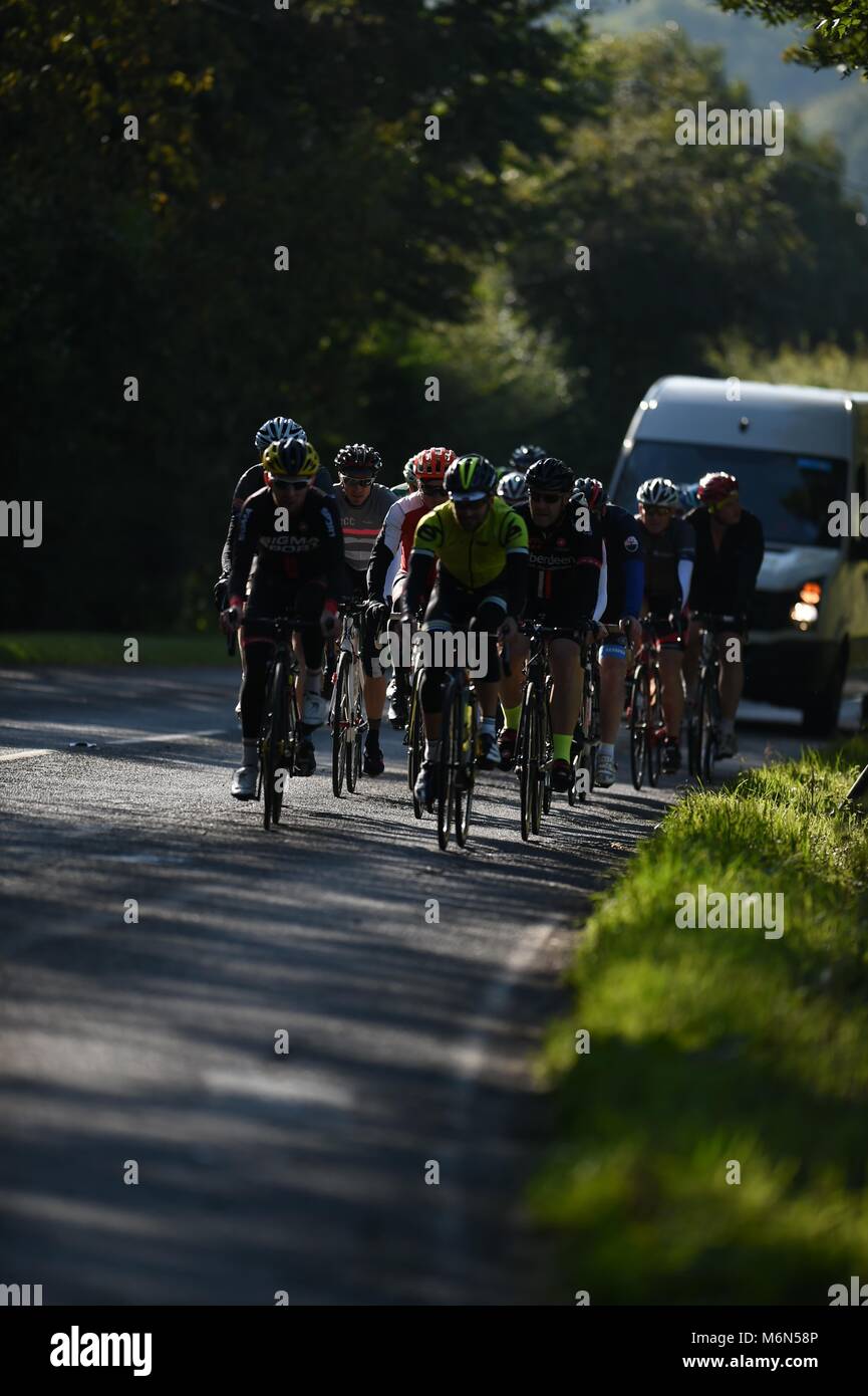 Marathon Bike ride, Multiple riders in countryside Stock Photo - Alamy