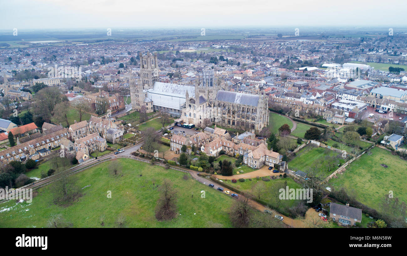 Ely cathedral from the air Stock Photo - Alamy