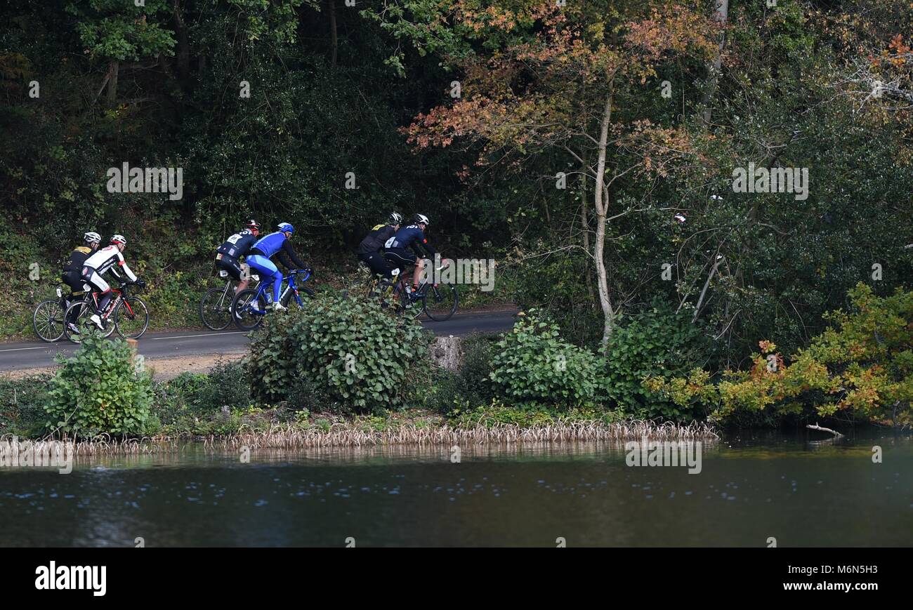 Marathon Bike ride, Multiple riders in countryside Stock Photo Alamy