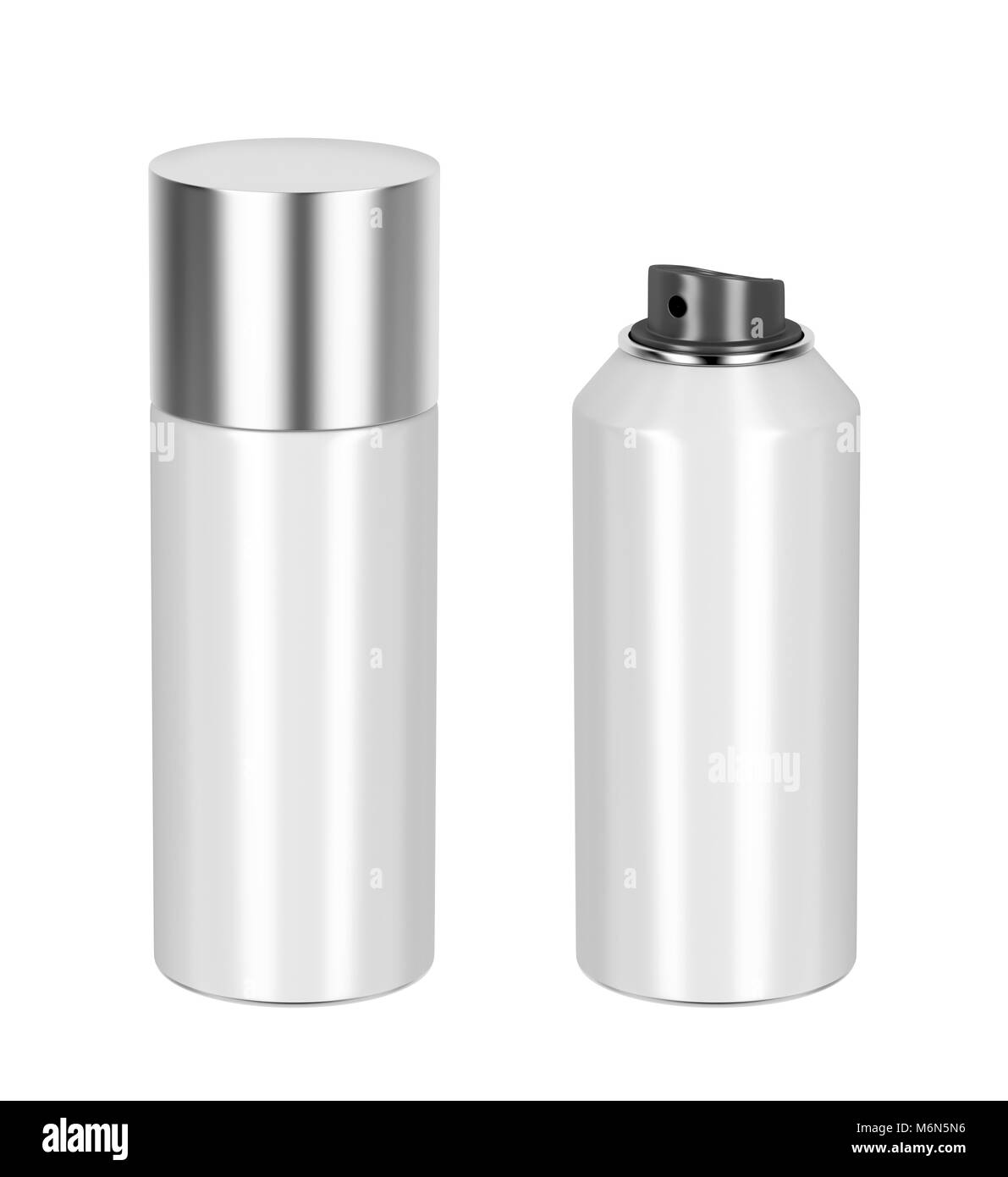 Blank aerosol cans isolated on white background Stock Photo - Alamy