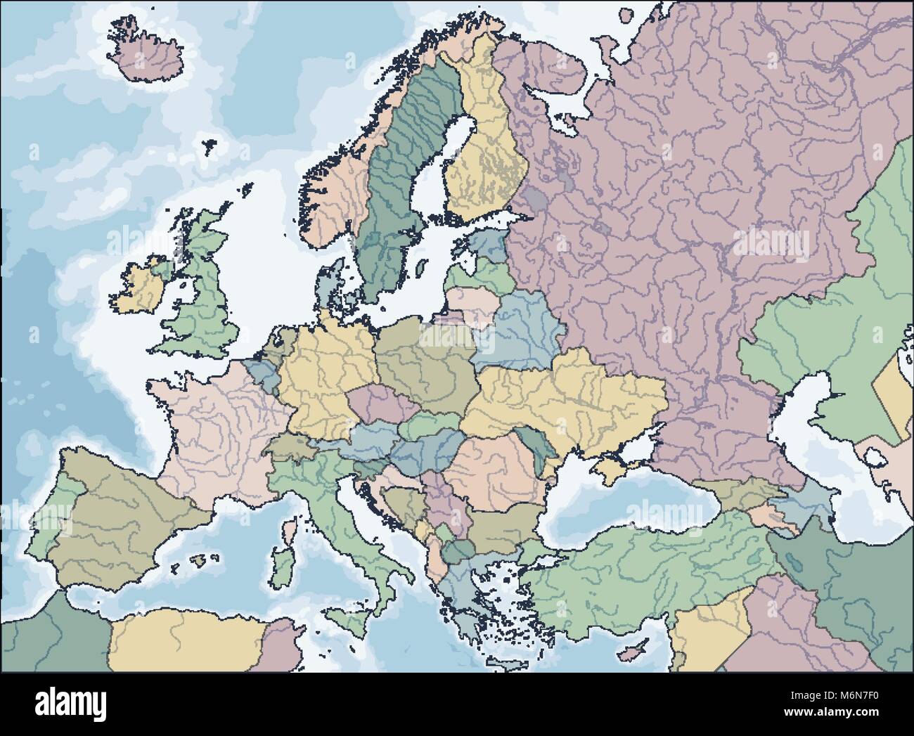 Map of Europe Stock Vector