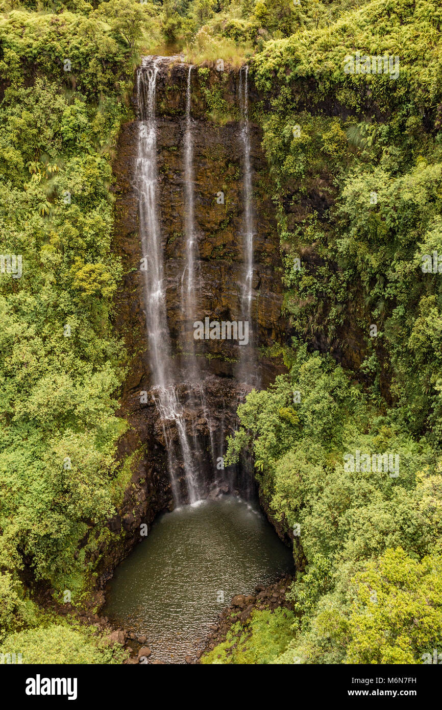 Waterfall in Hawaii Stock Photo