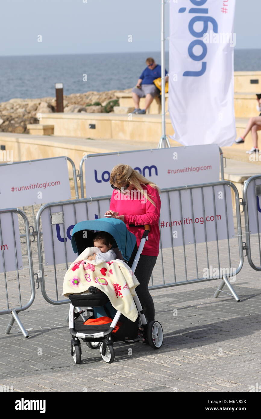 20th Logicom Cyprus marathon, half marathon, 10KM, 5KM fun run Stock Photo