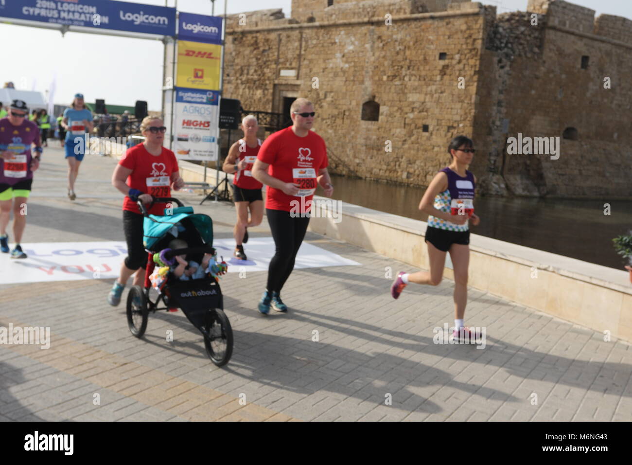 20th Logicom Cyprus marathon, half marathon, 10KM, 5KM (04/03/2018), Paphos, Cyprus, Europe Stock Photo