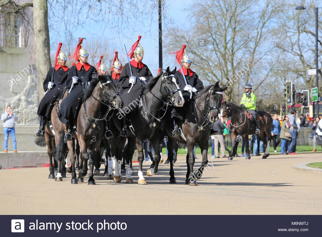 Queen on horseback guards hires stock photography and images Alamy