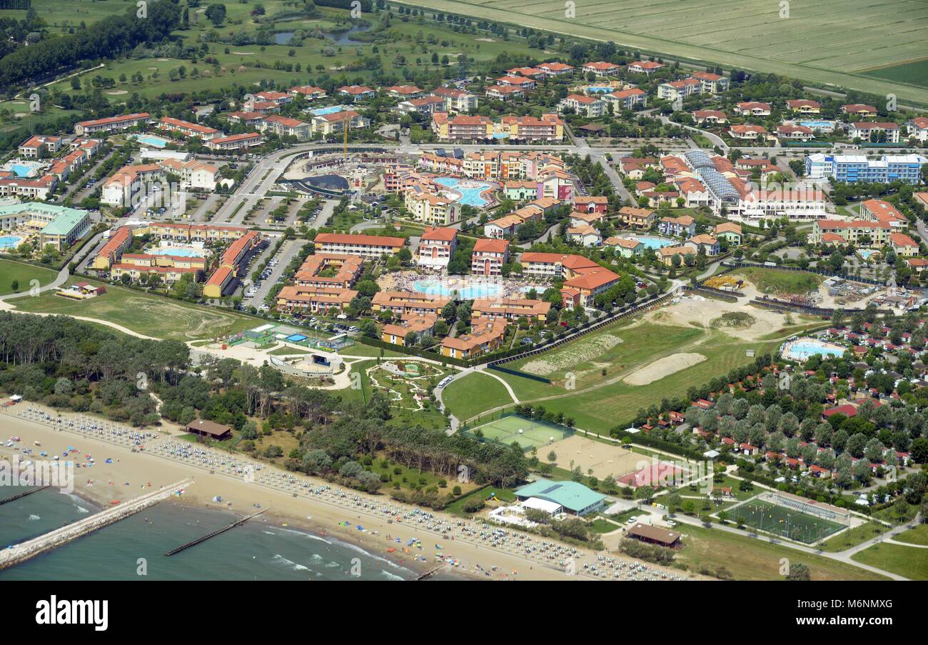 Aereal View Of Popular Tourist Destination Lido Altanea Near Caorle At 