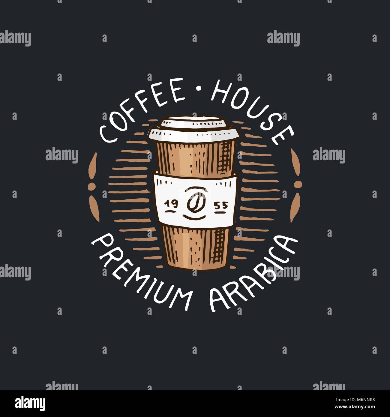 Set of coffee logos. modern vintage elements for the shop menu. Vector