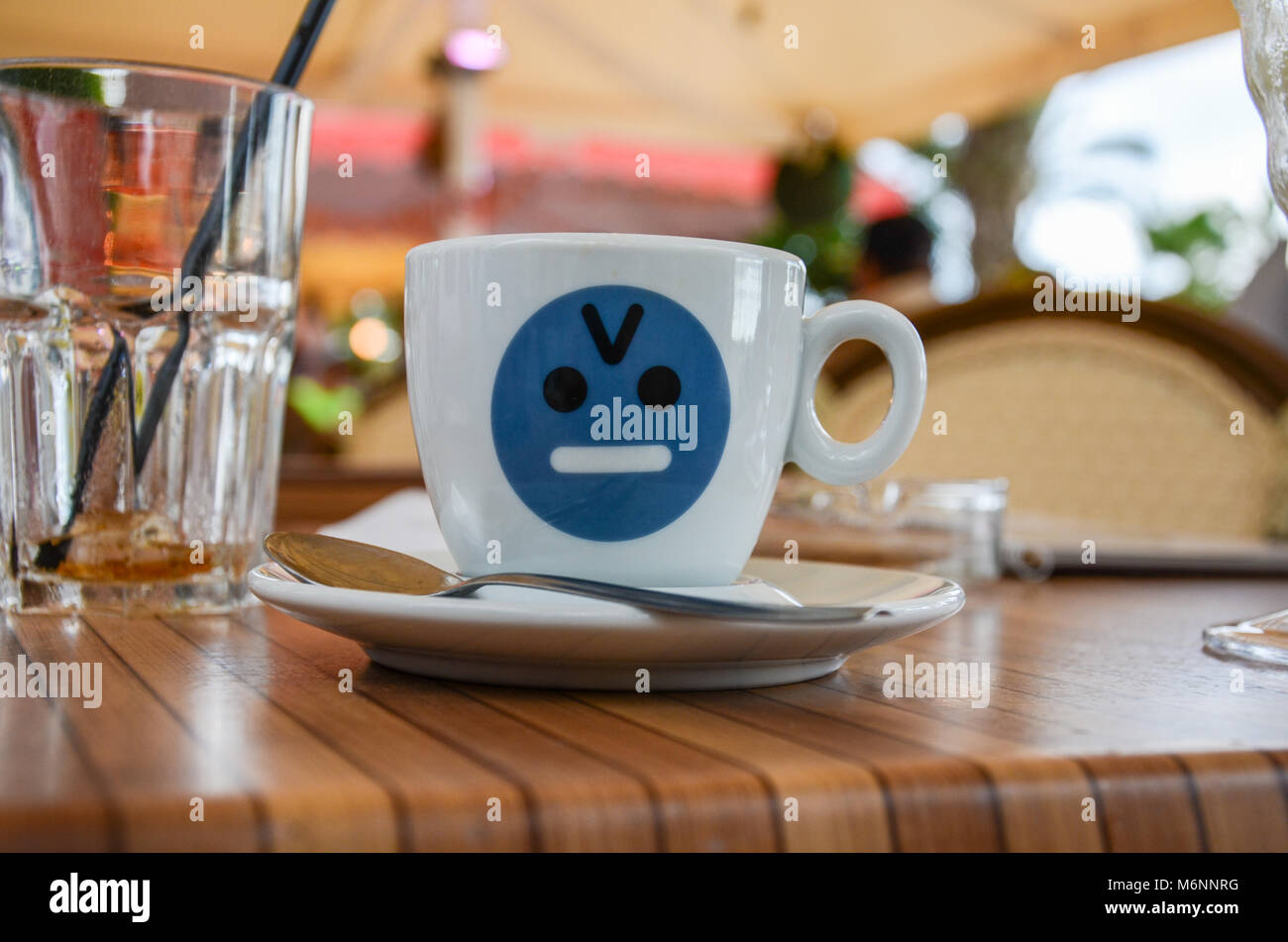 Coffee break time in a local Spanish cafe Stock Photo Alamy