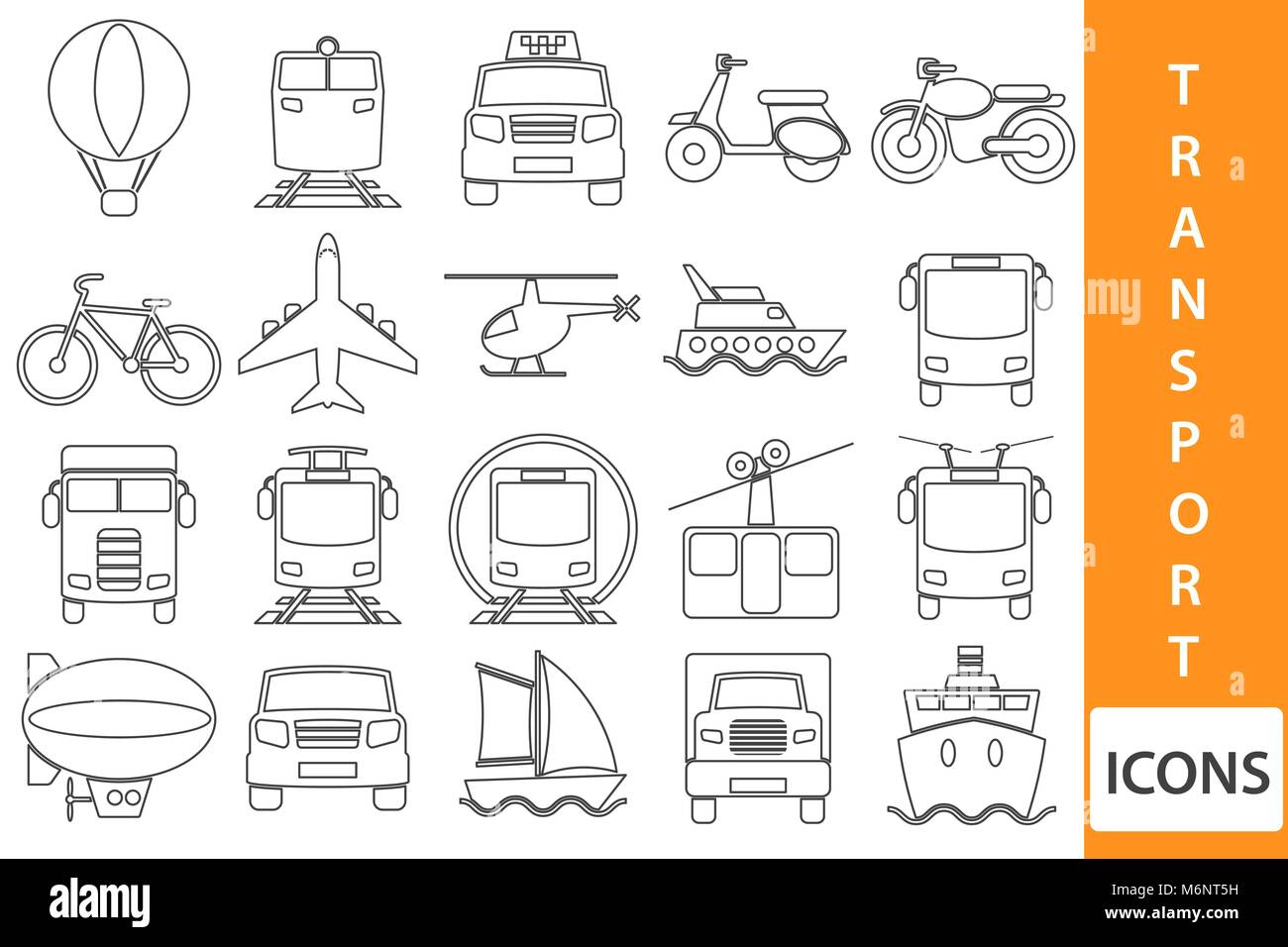 Vector transport icons Stock Vector