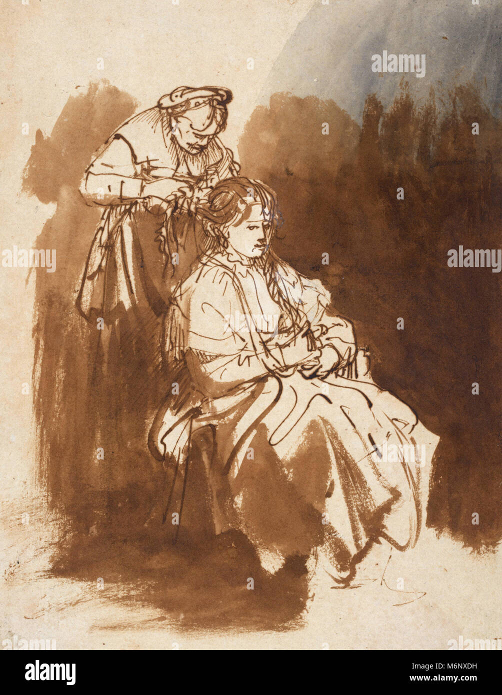 17th century etching woman hi-res stock photography and images - Alamy