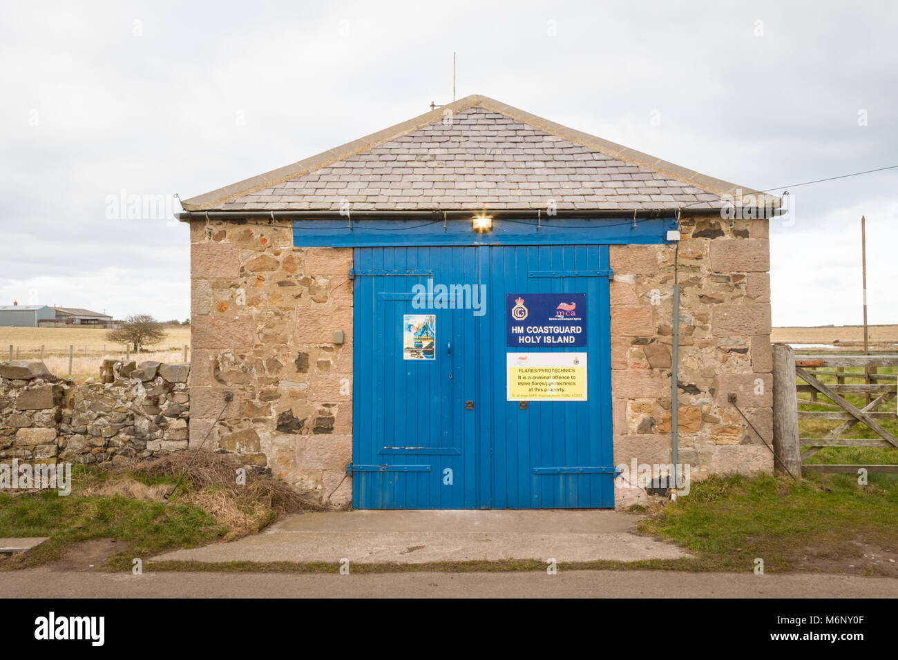 HM Coastguard building, Holy Island, Lindisfarne Island UK Stock Photo