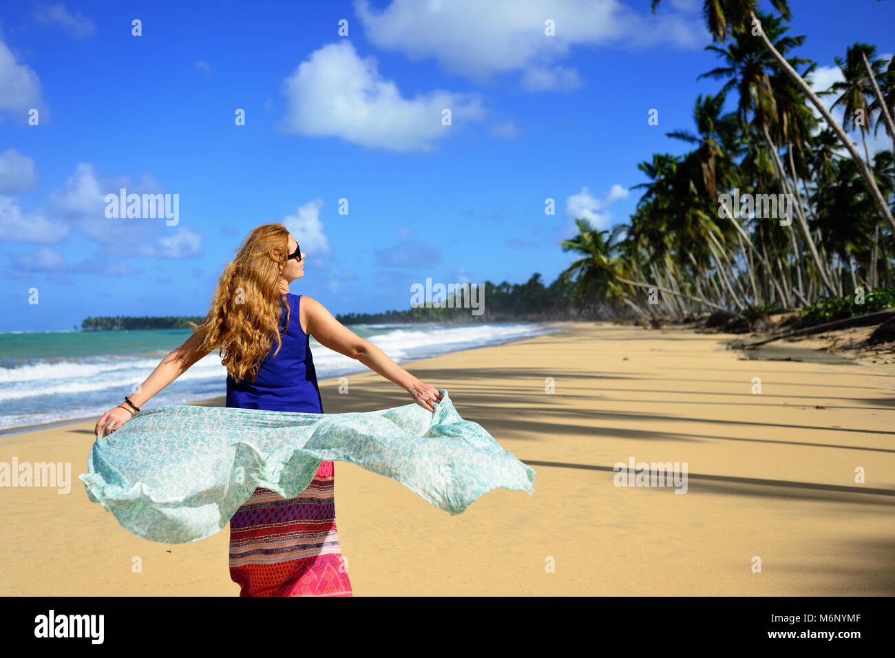 Relaxing tourist on the Limon beach on Dominican Republic Stock Photo