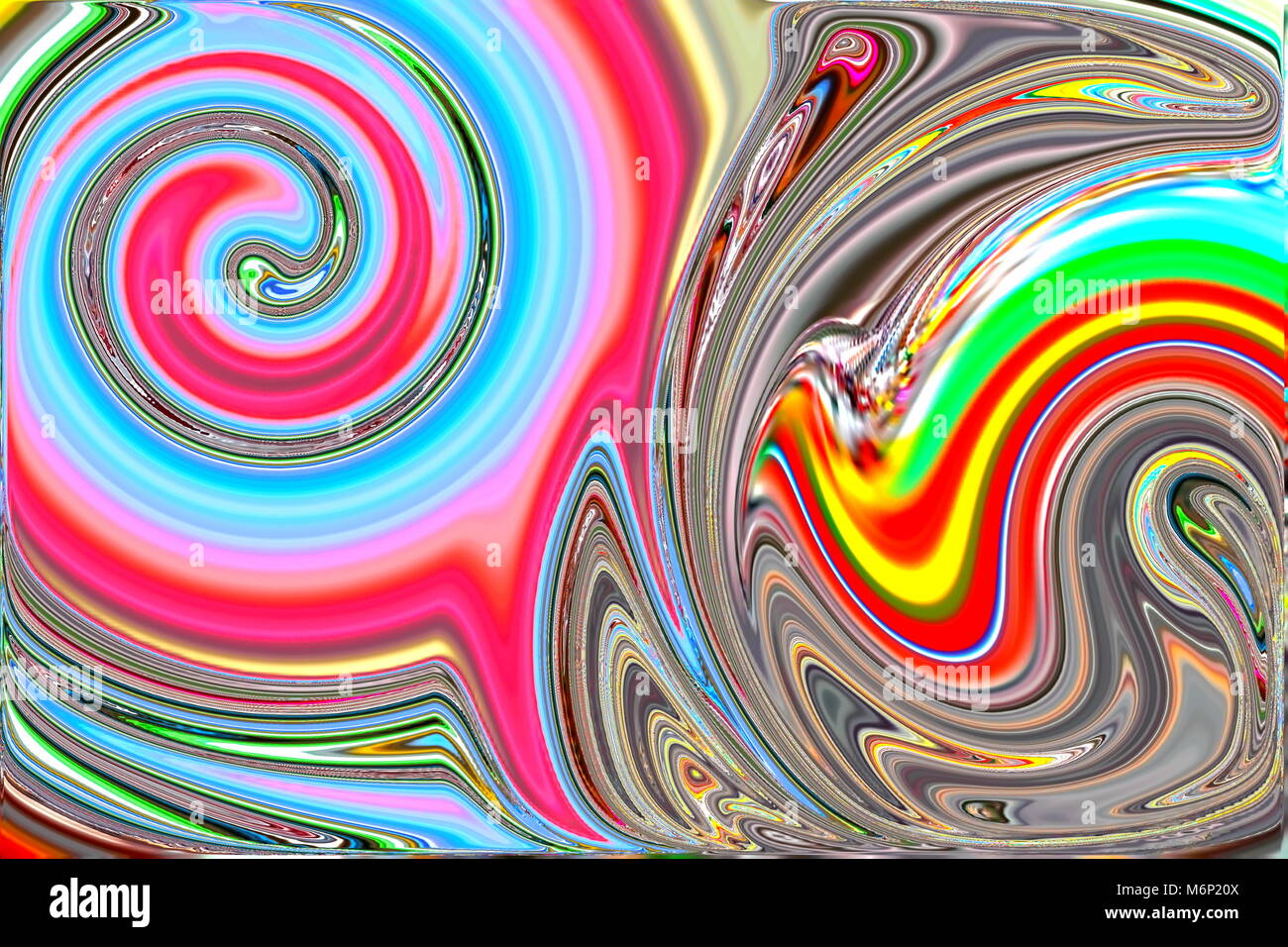 Bright fancy swirls and spirals. Stock Photo