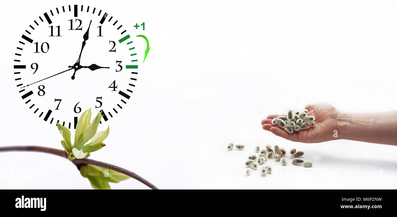 Daylight Saving Time. DST. Wall Clock going to winter time. Turn time