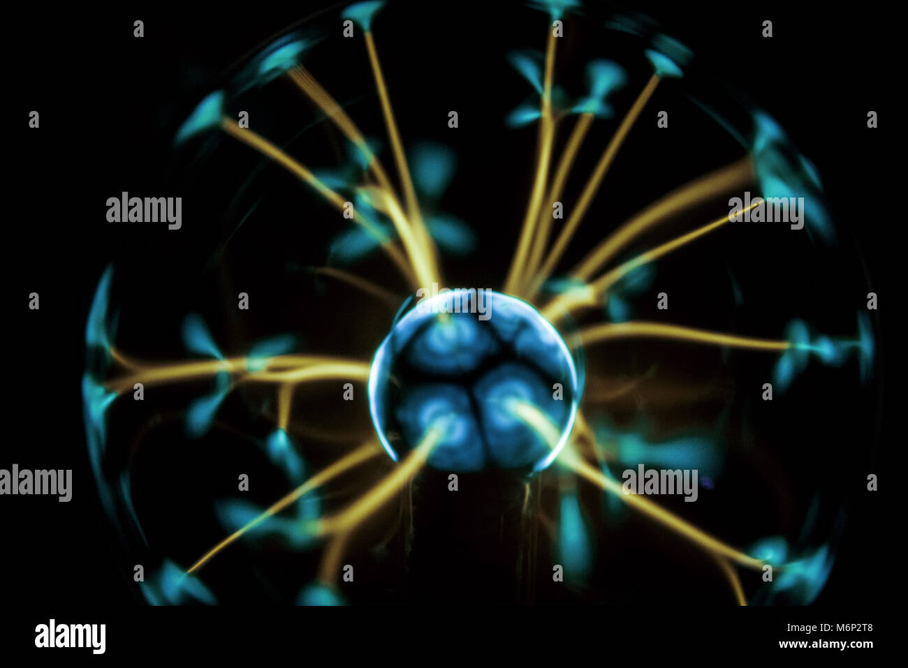 Electricity fire-ball. Abstract photo of electric waves. Static electricity Stock Photo