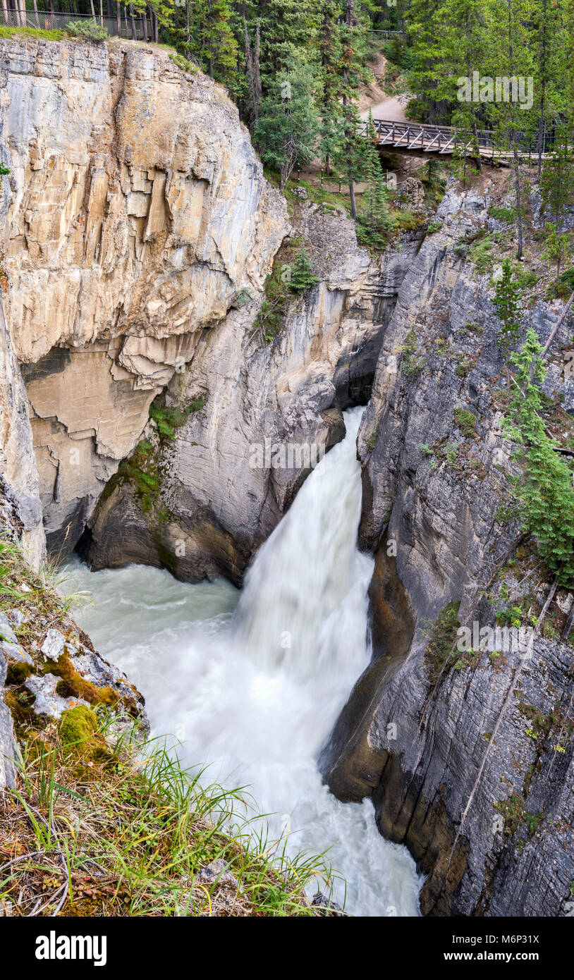 Sunwapta Falls, Canadian Rockies, The Icefields Parkway, Jasper National Park, Alberta, Canada Stock Photo