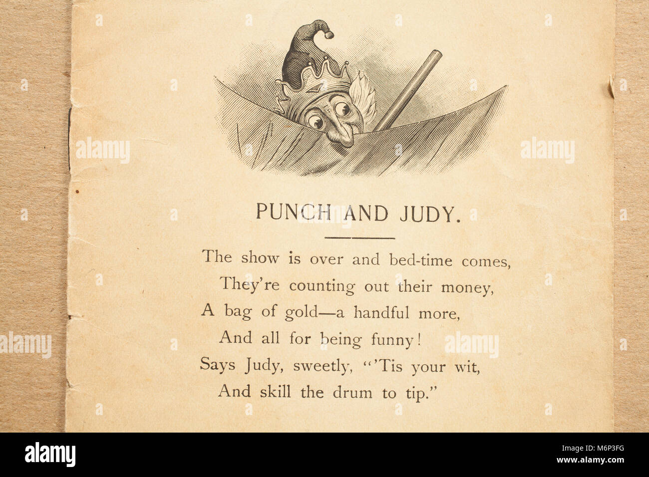 Opened book of children's stories, Punch and Judy Stock Photo Alamy