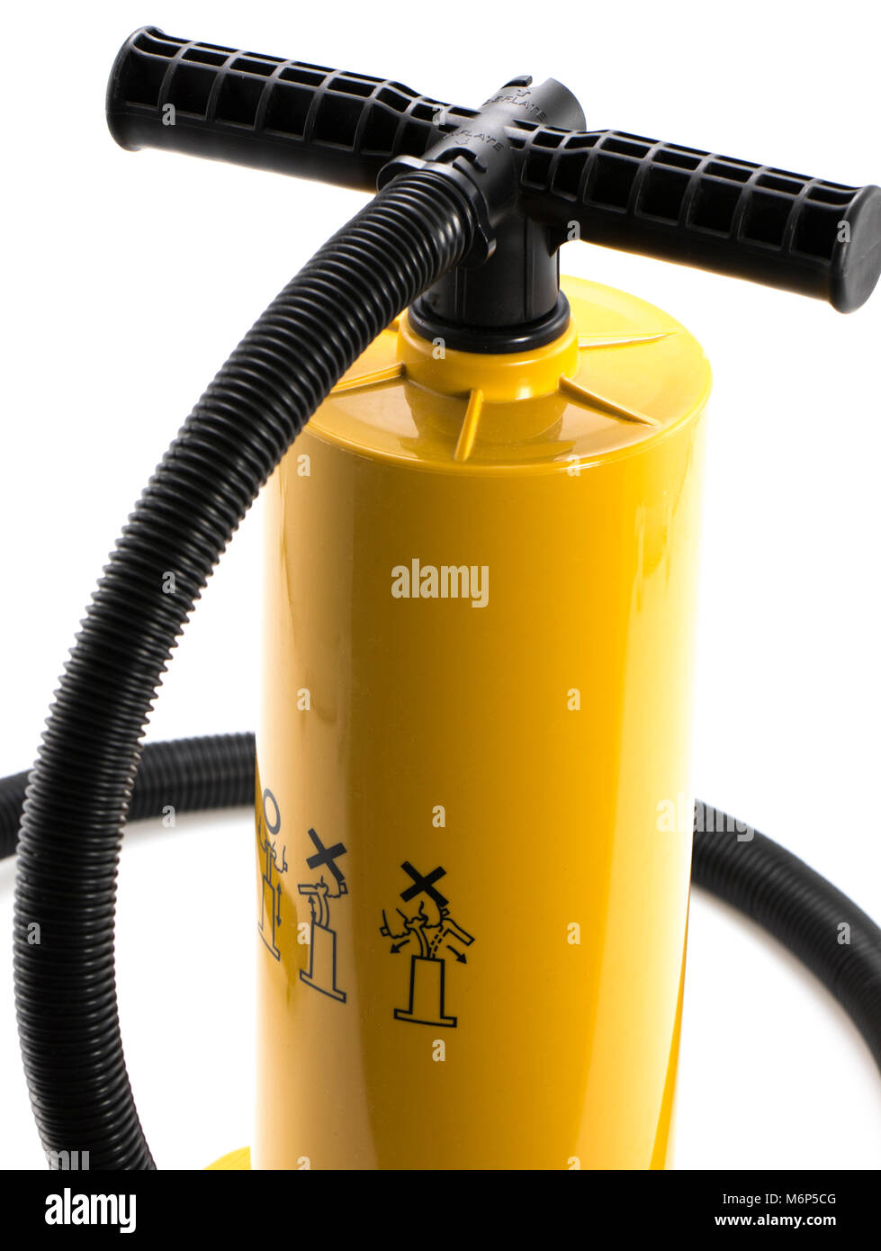 Manual air pump for inflating airbeds, beach balls etc Stock Photo