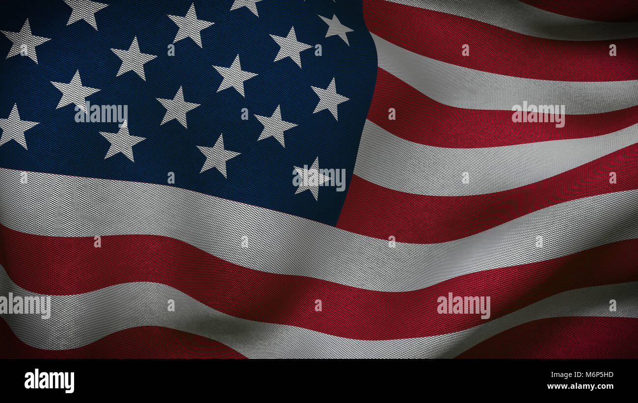 USA flag with fabric texture. 3D remder Stock Photo - Alamy