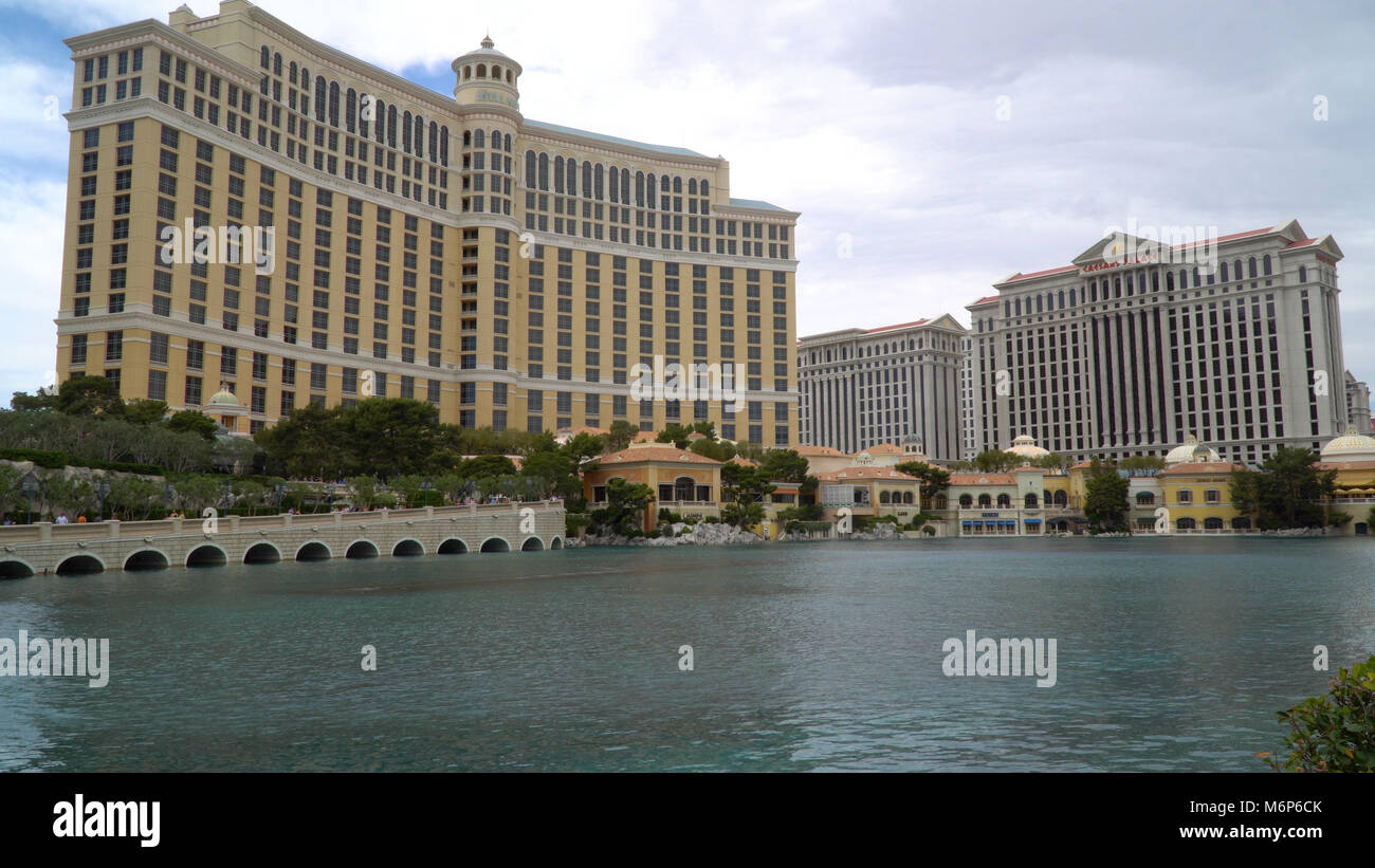 Exterior of the Bellagio Hotel and Casino on the Las Vegas Strip