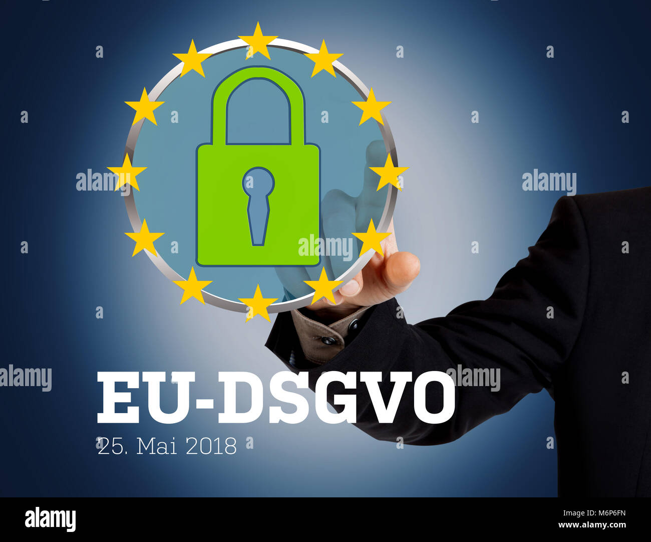 General Data Protection Regulation, German text: DSGVO (EU-Datenschutz-Grundverordnung) Stock Photo