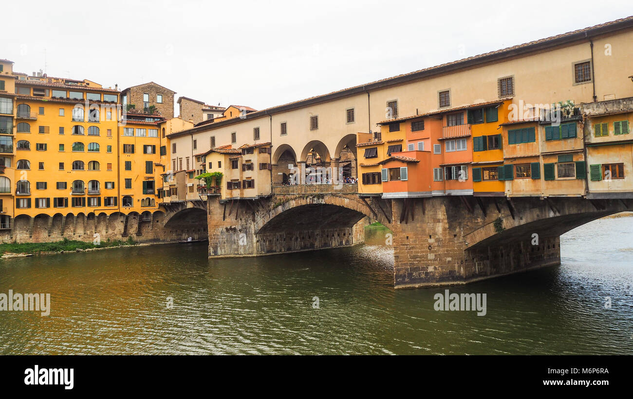 The Ponte Vecchio is a medieval stone closed-spandrel segmental arch ...